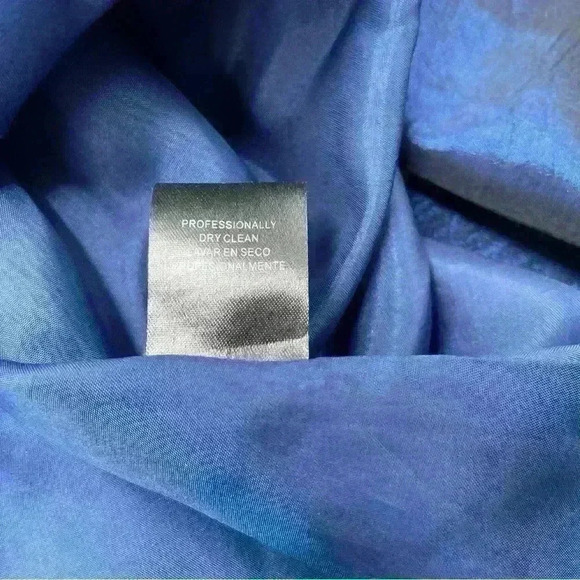 Chetta B Women’s 6 Dress Blue Taffeta Flare Bottom Sheath Fully Lined - Picture 7 of 12